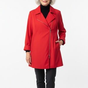 Dennis Basso Red Trench Coat